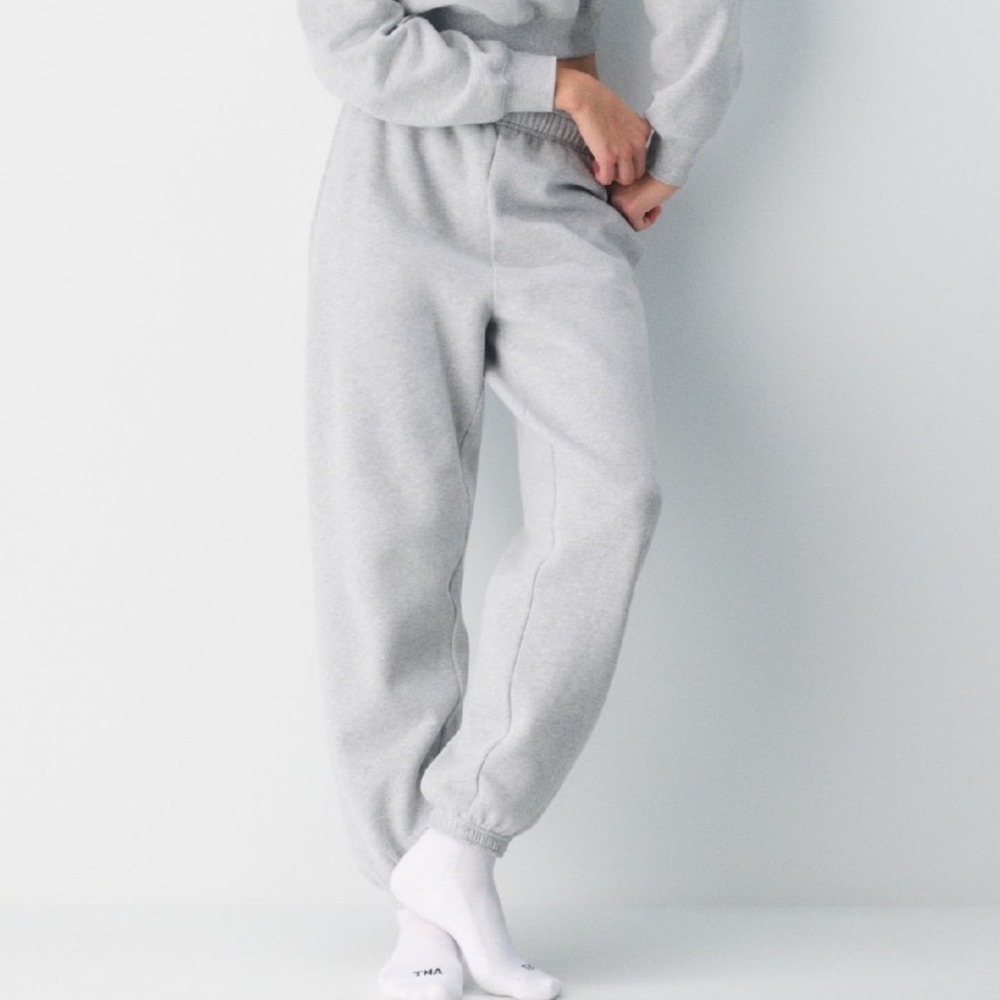 TNA‎ Aritzia Cozy Fleece Boyfriend Fit Sweatpants Grey XS Joggers 109935